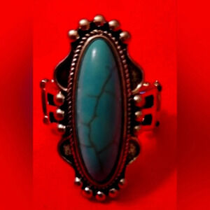 Paparazzi Silver and Blue Crackle Ring NEW sz 6